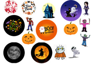 custom buttons for Boo on Broadway